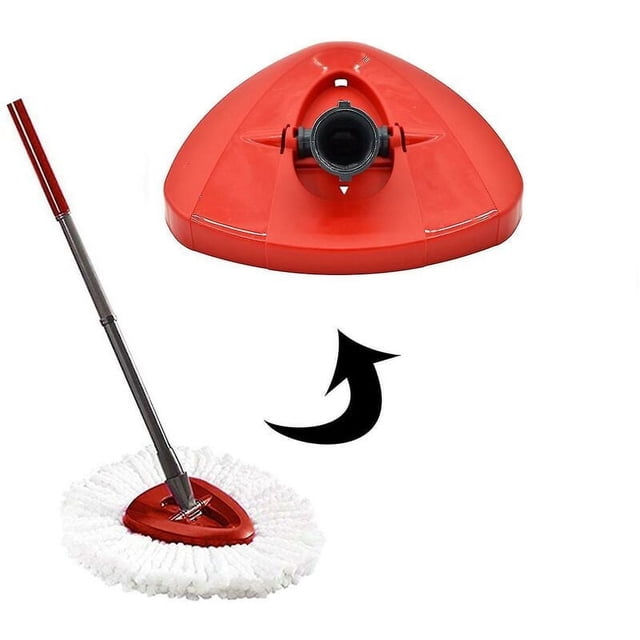 Vadrouille en Microfibre pour Nettoyage en Profondeur avec Tête de Vadrouille Rotative Triangulaire Rouge Conçue pour une installation Facile à Clipser, compatible avec Vileda Easywring Cedar Mop. Lavable à la Machine et Polyvalente, Fonctionne pour le Dépoussiérage à Sec et le Lavage Humide sur Bois Franc, Carreaux et Autres types de Planchers. Idéale pour les Outils de Nettoyage et les Accessoires de Vadrouille. Dimensions : 16,5 x 15,5 cm.