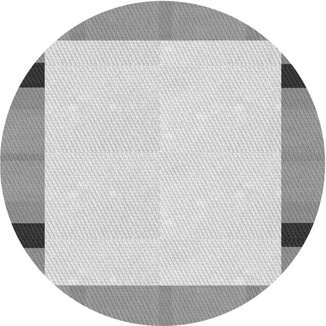 Ahgly Company Tapis de Zone Rond d'Intérieur Lavable à la Machine, Style Transitionnel, Gris Canon, 4 Pieds Rond