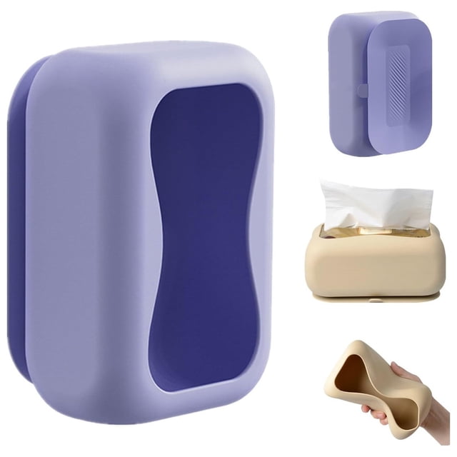 Suction Cup Tissue Storage Rack Paper Towel Container Wall Mounted Silicone Tissue Dispenser Fashionable Tissue Box Fashionable Tissue Box