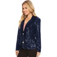 thumbnail image 3 of Women's Evening Sparkle Sequins Open Front Long Sleeve Blazer Jacket, 3 of 5