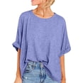 thumbnail image 1 of Plebaso T-Shirts Surdimensionnés pour Femmes Manches Courtes Col Rond T-Shirts d'Été Décontractés Amples Blouses 2025, 1 of 7