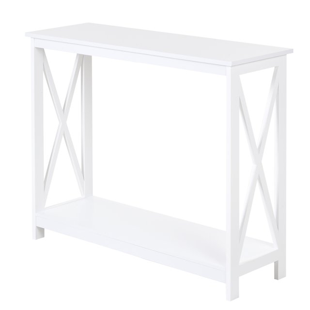 HOMCOM Table Console en Bois Tiroir de Rangement Étagère Présentoir d'Entrée