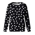 thumbnail image 4 of RKSTN Chandails à Manches Longues pour Femmes Mode à Imprimé Floral Décontracté Hauts à Manches Longues à Col Rond Coupe Ample Chandail Blouse, 4 of 4