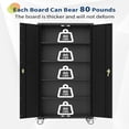 thumbnail image 3 of Ourlova Garage Storage Cabinet 72 Inch Locking Wheels Pegboard 4 Adjustable Shelves Black, 3 of 5