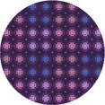 thumbnail image 1 of Ahgly Tapis de Zone Rond Lavable en Machine Intérieur Transitionnel Violet Violet, 7 Pieds Rond, 1 of 7
