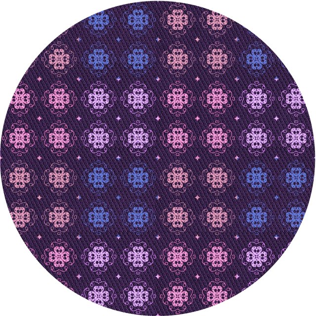 Ahgly Tapis de Zone Rond Lavable en Machine Intérieur Transitionnel Violet Violet, 7 Pieds Rond