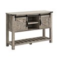 thumbnail image 1 of OKD Table d'Entrée Style Ferme avec Portes de Grange Coulissantes, Chêne Rustique Clair, 1 of 8