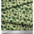 thumbnail image 2 of Soimoi Beige Voile de Coton Monstera Feuilles Tissu Imprimé 1 Yard 56 Inch Wide, 2 of 3