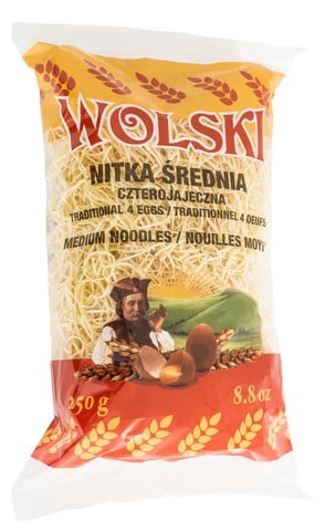 Wolski, Medium Ribbon-Cut Noodles, 250g