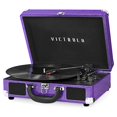 thumbnail image 2 of Victrola Vintage 3-Speed Bluetooth Portable Suitcase Record Player with Built-in Speakers | Upgraded Turntable Audio Sound| Includes Extra Stylus | Purple Glitter (VSC-550BT-GPR), 1SFA, 2 of 5