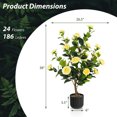 thumbnail image 3 of Gymax 38'' Artificial Camellia Tree Faux Floral Plant Fake Tree for Decoration Yellow, 3 of 7