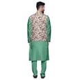 thumbnail image 3 of Atasi Solid Kurta Pajama & Printed Nehru Jacket Set For Mens Party Wear, 3 of 3