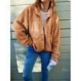 thumbnail image 1 of REDHOTYPE Women's Button Long Sleeve Brushed Jacket Coats with Pockets, 1 of 1