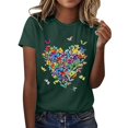 thumbnail image 1 of LUOGENLI T-shirts pour Femme pour Femmes T-Shirt Décontracté à Col Rond à Manches Courtes Haut Imprimé Élégant et Confortable T-shirts pour Femmes T-shirts Graphiques T-shirts de Pêche la Saint-Patrick Vert Foncé TG, 1 of 4