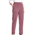 thumbnail image 2 of SDNall Pantalon en Velours Côtelé à Poches Solides pour Femmes, 2 of 9