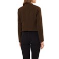 thumbnail image 3 of Blazer de Travail pour Femme Sans Col, Veste de Tailleur Chic Décontracté, Blazer Court, P Café, 3 of 8