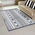 thumbnail image 2 of Casavani Hand made Cotton Geometric Carpet, Gray 5x5 Ft, 2 of 6
