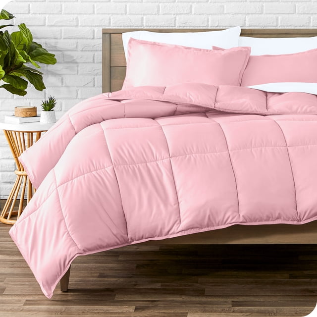 Bare Home Down Alternative Comforter Set - 3-Pieces - All Seasons - Queen, Light Pink