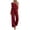 Wine#womens jumpsuit, variant on SZJXBUY Plus Size Occasion Jumpsuit Women Summer Casual Crewneck Sleeveless Jumpsuits Lace Trim Drawstring High Waist Wide Leg Overalls with Pockets for Vacation Wine,M