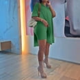 thumbnail image 1 of Pxiakgy Ensemble Deux Pièces pour Femmes Manches Courtes Décontracté Basique Shorts Vert + L, 1 of 5