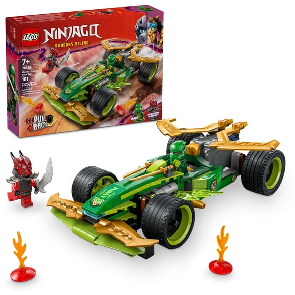LEGO NINJAGO Lloyd's Pull-Back Race Car Toy - Building Toy for Pretend Play for Boys and Girls, Ages 7+ - Toy Car for Kids with 2 Minifigures - Gift Idea for Birthdays - 71828
