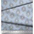 thumbnail image 2 of Soimoi Polyester Crepe Fabric Leaves,Floral & Paisley Block Print Sewing Fabric Yard 52 Inch Wide, 2 of 3