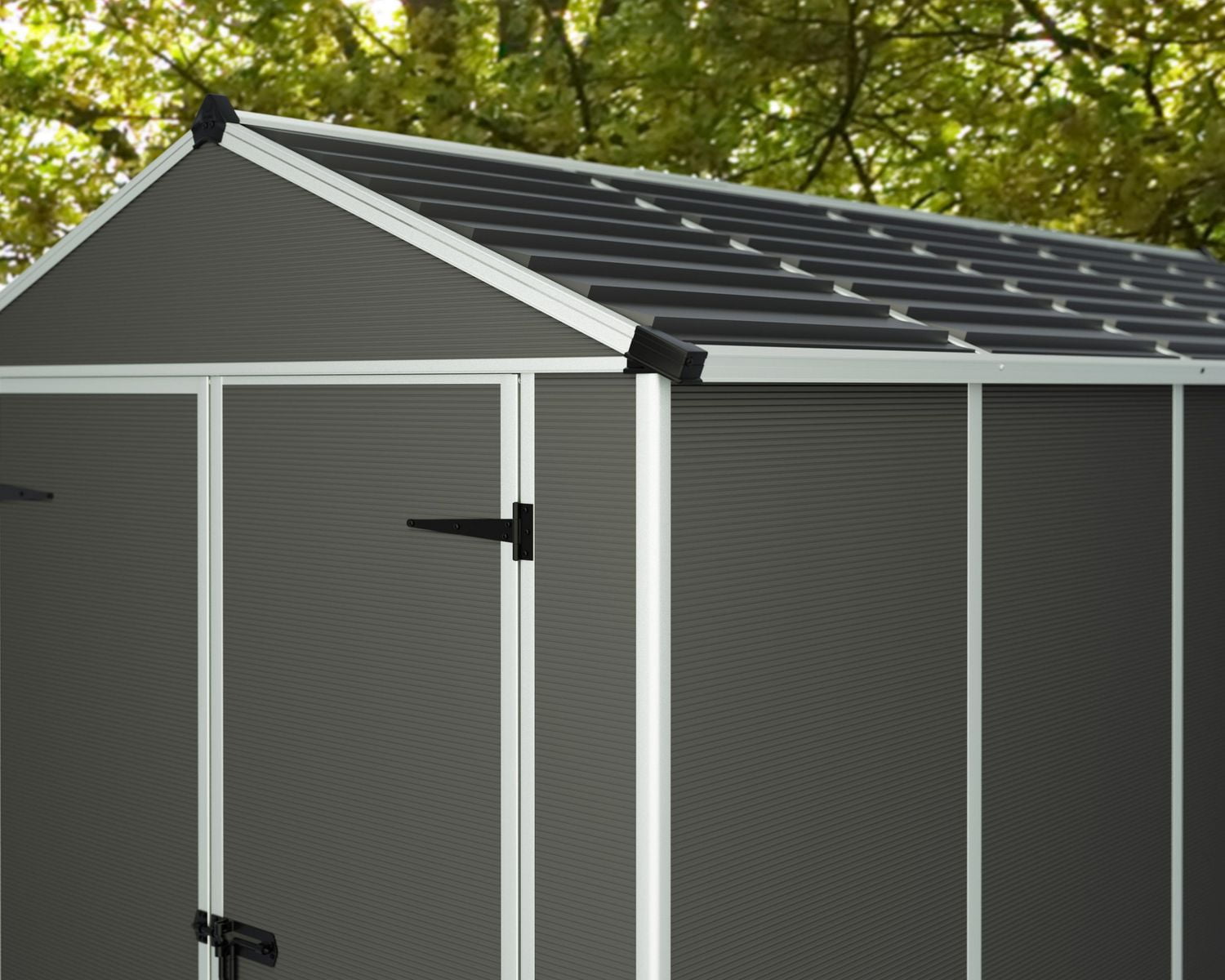 Rubicon 6 ft. x 5 ft. Dark Gray Garden Storage Shed
