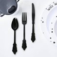 thumbnail image 2 of Transemion Plastic Forks Spoons Knifes Silverware Decor Party Black 18.5cm 1Set, 2 of 6