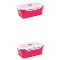thumbnail image 4 of Thinsony Silica Gel Lightweight And Compact For On--Go Sealed Preservation Box Microwave Lunch Box Silicone Lunch Box red 1200ml 2Set, 4 of 6