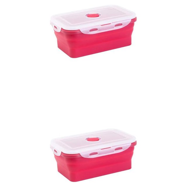 ZheElen Silicone Lunch Box Food Grade Silicone For Safe And Healthy Meals On Go red 350ml 2Set