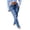 Dark Blue, variant on Zulora Women's High Waisted Flare Jeans Ripped Distressed Denim Pants with Hem Stretchy Tight Fit Bell Bottoms for Women