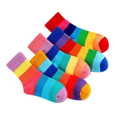 XZNGL 5Pairs Kids Socks Cute Print Children Middle Tube Socks Breathability Warm Socks