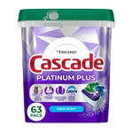 Cascade Platinum Plus Dishwasher Pods, Dishwasher Detergent, Dish Detergent Soap, Fresh 63CT
