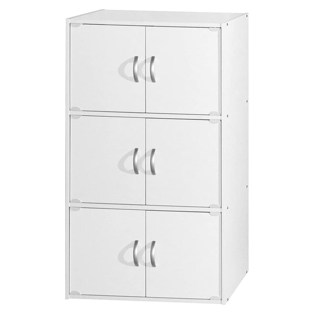 Hodedah 6 Door Enclosed Multipurpose Home/Office Storage Cabinet, White