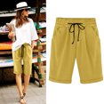 thumbnail image 2 of Plebaso Shorts Décontractés pour Femmes Longueur Genou, Shorts à Cordon, Shorts Roulés, Shorts Simples Légers à Enfiler, 2 of 6
