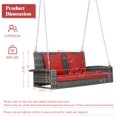 thumbnail image 2 of Gymax Balançoire de Porche Suspendue pour Patio 2 Personnes en Rotin Banc à Bascule 800 Lb avec Coussins Rouges, 2 of 10