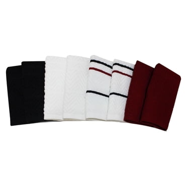 Mainstays 100% Cotton Dish Cloths, 8-Pack, Red, 12 in x 12 in