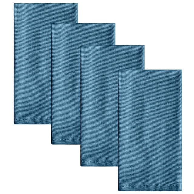 Ensemble Classique Décontracté de 4 Serviettes en Coton Vert à Motifs Arrangés en Quinconce, Chaque 20 par 20 Pouces, Fait de 100 % Coton avec texture Tissée et Bords Ourlés, Lavable à la machine et Idéal pour le Linge de table et les Réceptions Décontractées.