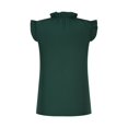 thumbnail image 4 of Timegard Tank Tops for Women Crew Neck Ruffle Sleeve Ruched Solid Color Comfy Work Casual Tunic Tops, 4 of 5