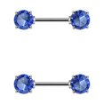 thumbnail image 1 of Anneau de Mamelon Barres Acier Chirurgical Orienté vers l'Avant Double Rond Gemme 14G Barre 12MM, 1 of 9