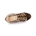 thumbnail image 4 of BLISSFUL STEP Women's Open Toe Platform Stiletto Heel Cage Heeled Sandals Leopard 7, 4 of 7