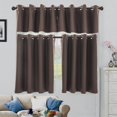thumbnail image 3 of serony Solid Colored Short Valance Curtains Shade Curtain Kitchen Door Panels Rod Pocket Window Treatment Coffee L, 3 of 9