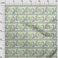 thumbnail image 2 of oneOone Cotton Poplin Fabric Stripe|Leaves & Hen Block Printed Craft Fabric BTY 56 Inch Wide, 2 of 4