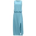 thumbnail image 4 of Leutsin Robe d'Été Décontractée pour Femme Grande Taille Robe d'Été Aguichant pour Femme Sans Manches à Col Rond avec Fente, 4 of 5