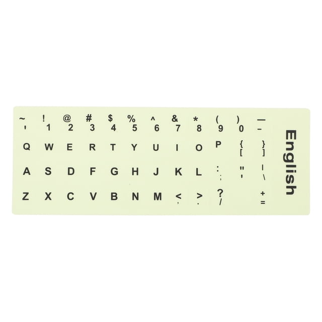 MasteelfCA 1 Sheet Glow In The Dark Keyboard Sticker English Keyboard Replacement Sticker