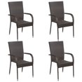 thumbnail image 2 of vidaXL 5 Piece Garden Dining Set Brown Poly Rattan, 2 of 5