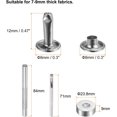thumbnail image 2 of 200 Sets Leather Rivets 12 x 8mm Metal Double Cap Rivet Snaps Studs Fasteners with 3pcs Setting Tools Rivets for Leather Craft DIY Repair Decoration, Silver Tone, 2 of 7