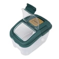thumbnail image 3 of Contenant de Rangement pour Aliments, Bac de Rangement Polyvalent Épais en PP pour Riz avec Rouleau pour Noix pour la Maison pour Farine Blanc,Vert, 3 of 8