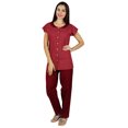 thumbnail image 2 of Bimba Womens Cotton Pajama Night Wear Set Short Sleeve Shirt with Pyjamas - Night Suit, 2 of 8