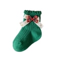 thumbnail image 2 of YUNAFFT Girls Christmas Socks Red Cartoon Bow Winter Princess Style for 1-12 Years Old, 2 of 4